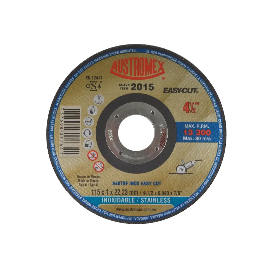 DISCO CORTE #2015 4 1/2 X1/16 X7/8 INOX