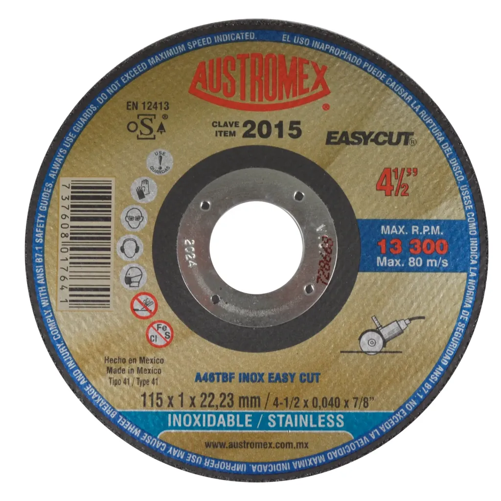[2015-X] DISCO CORTE #2015 4 1/2 X1/16 X7/8 INOX