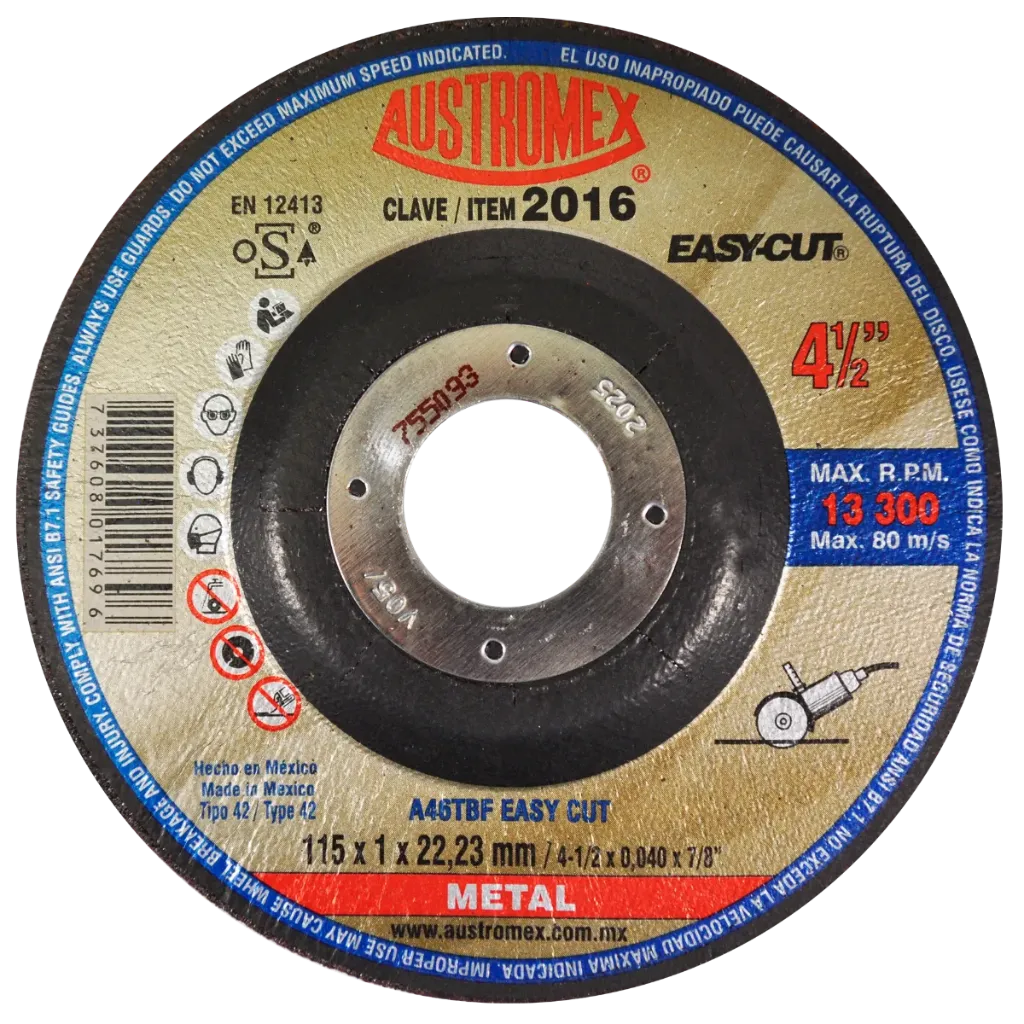 [2016-X] DISCO CORTE #2016 4 1/2 X 1/16 X 7/8 AC