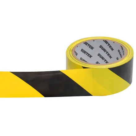 CINTA SEÑAL 18M NEGRO-AMARILLO 2" X 18 M