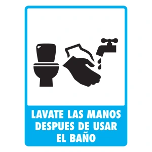 [EXTLELMB-X] LETRERO "LAVATE LAS MANOS" 30X40 CMS