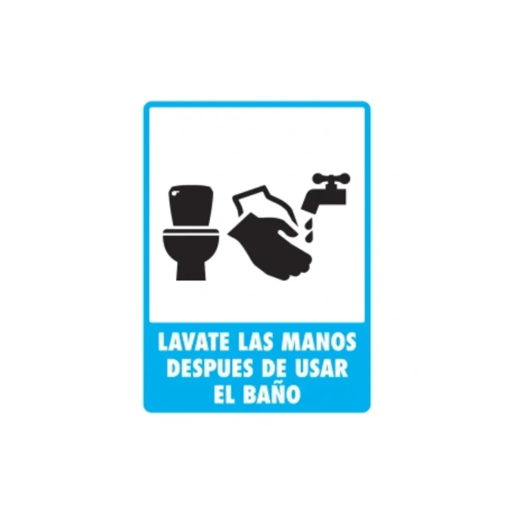 [EXTLELMB-X] LETRERO "LAVATE LAS MANOS" 30X40 CMS
