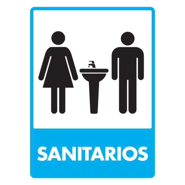 [EXTLESAN-X] LETRERO "SANITARIOS" 30X40 CMS