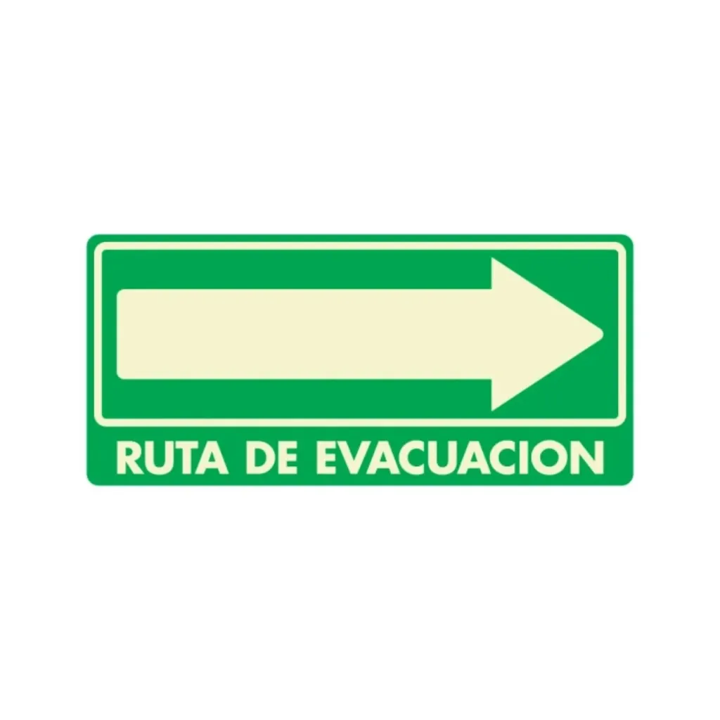 [FIRLERED-X] LETRERO "RUTA EVACUACION DERECHA" 20X40