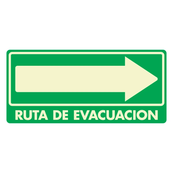 [FIRLERED-X] LETRERO "RUTA EVACUACION DERECHA" 20X40