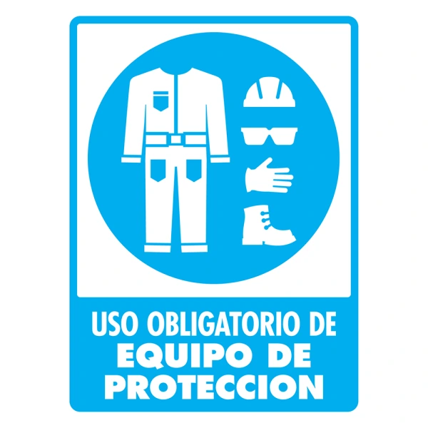 [FIRLEUSO-X] LETRERO "USO OBLIGATORIO EPP" 30X40 CMS