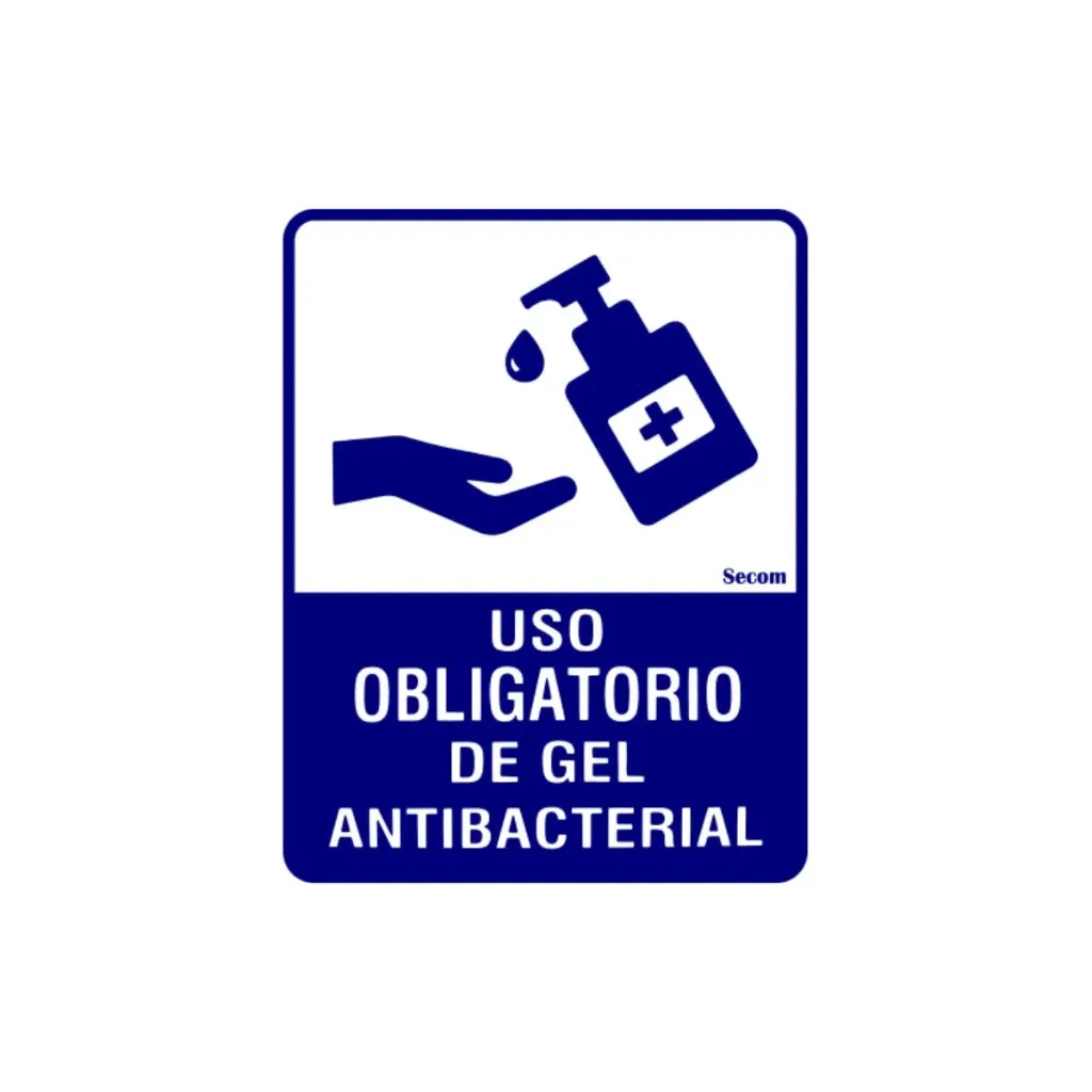 LETRERO "GEL ANTIBACTERIAL" 30X30