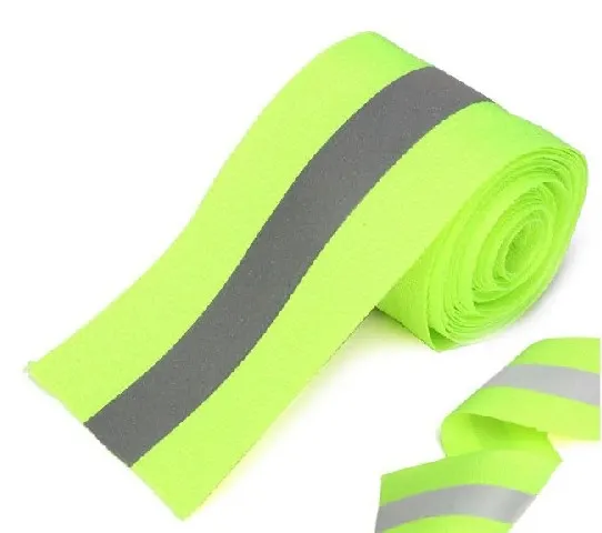 [REF-1CB] CINTA DOBLE REFLEJANTE VERDE/GRIS 1"