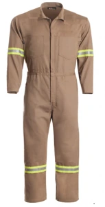 [SAOVBR40-X] OVEROL BEIGE C/REFLEJANTE VERD/GRIS T-40