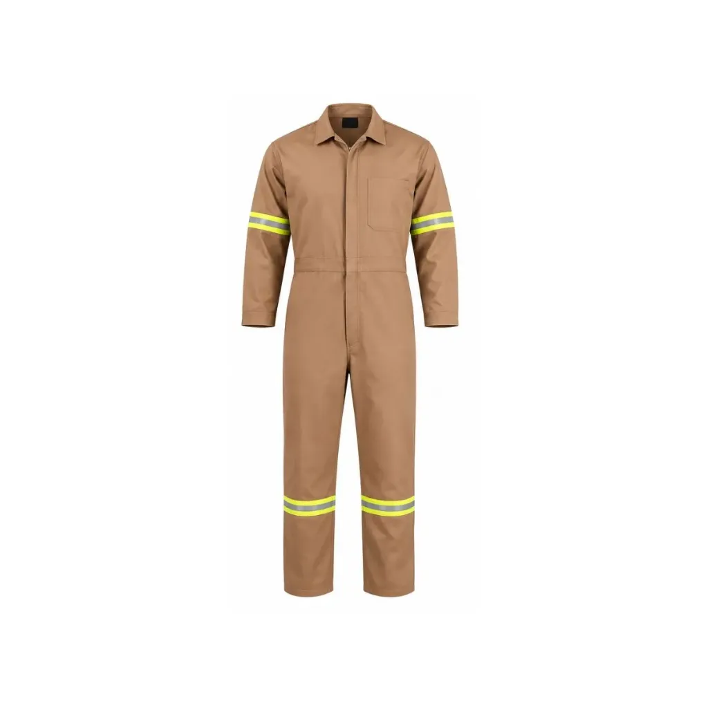 OVEROL BEIGE C/REFLEJANTE VERD/GRIS T-48