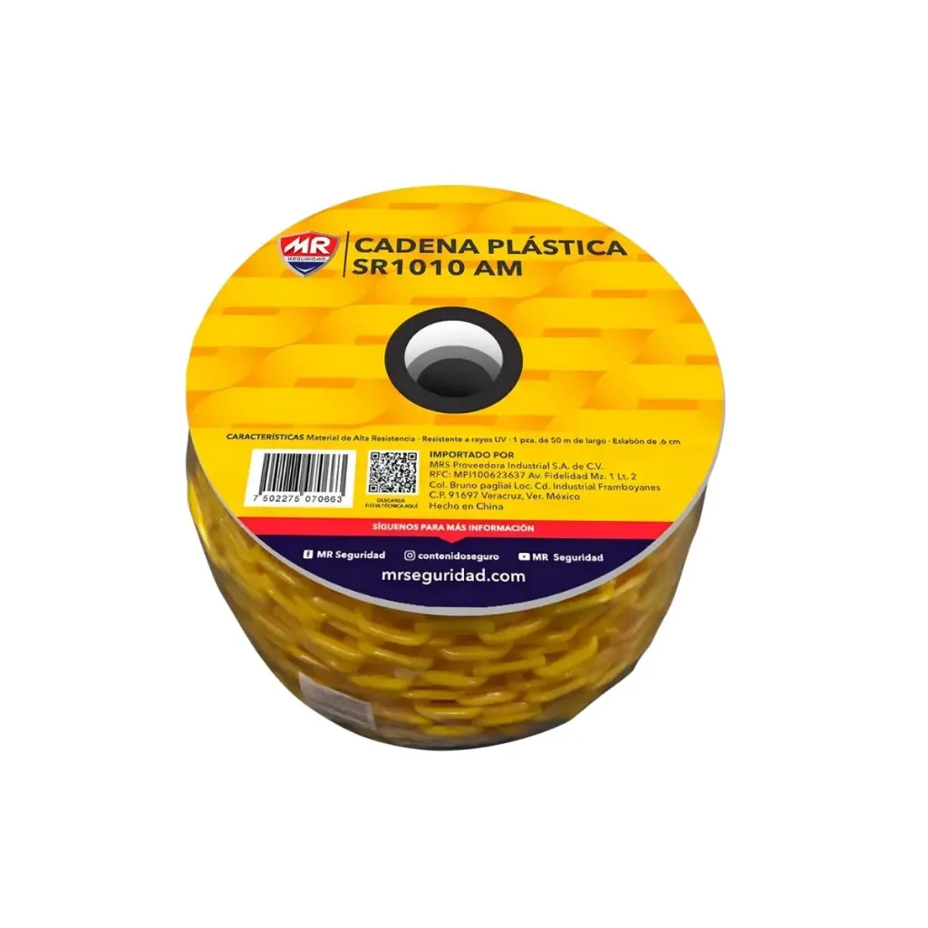 ROLLO CADENA PLASTICA AMARILLA C/50 MTS