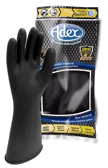 [ADEGAC35-X] GUANTE VS ACIDOS LATEX 350 MM T-9 ADEX
