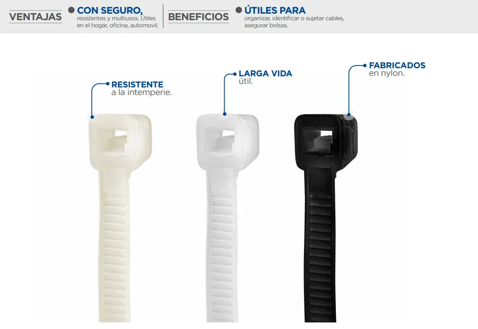 CINCHO PLASTICO 165X 2.5 MM 100 PZAS