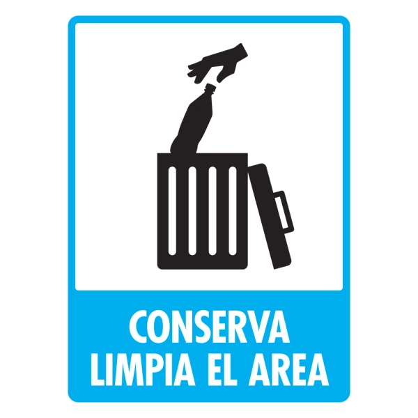 [EXTCONLIM-X] LETRERO "CONSERVA LIMPIA EL AREA" 30X40