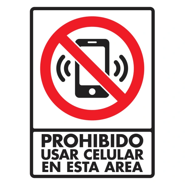 [EXTLECEL-X] LETRERO "NO USAR CELULAR" 30X40 CMS