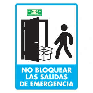 [EXTLENBS-X] LETRERO "NO BLOQUEAR LAS SALIDAS" 30X40