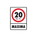 LETRERO "VELOCIDAD MAXIMA 20 KM/H" 30X40