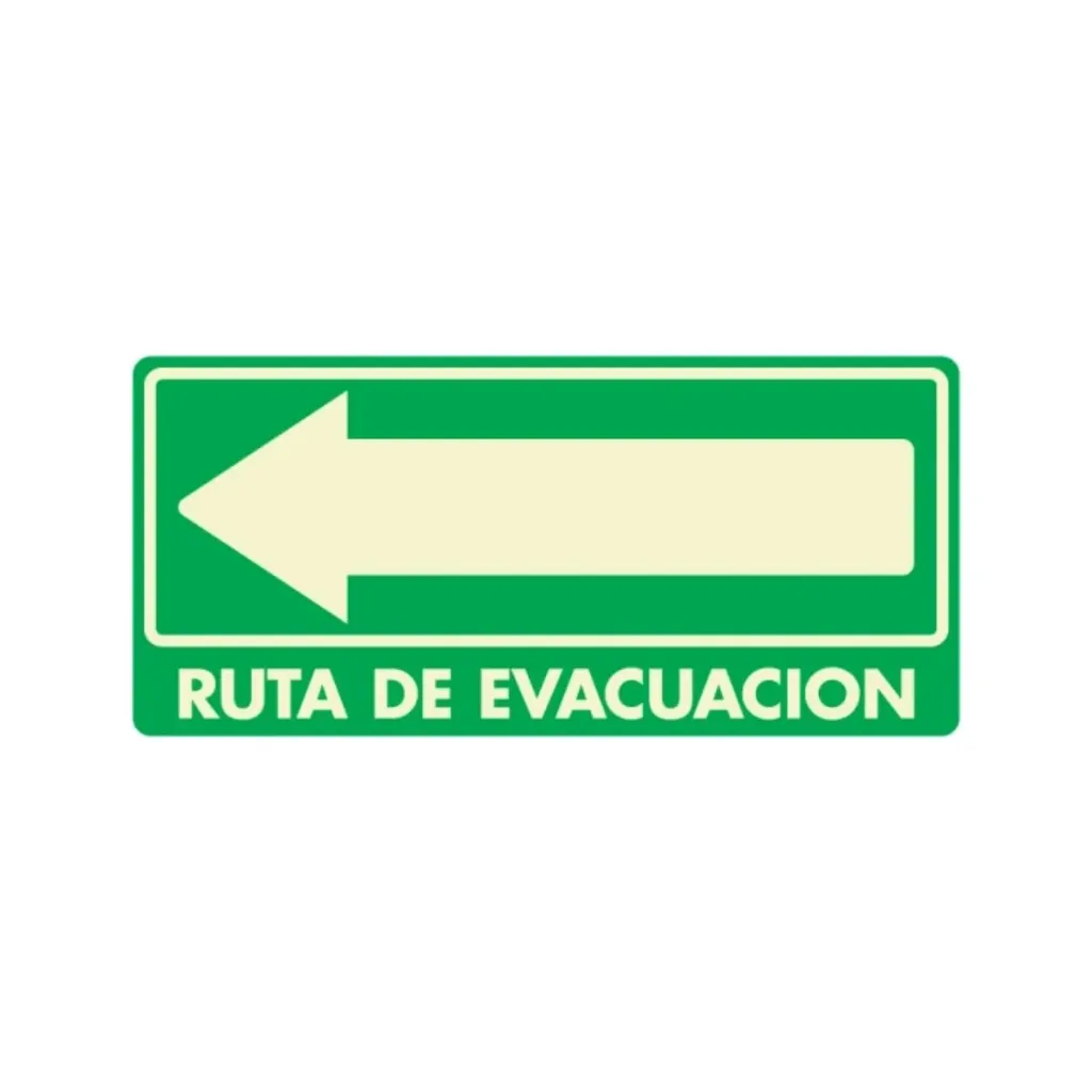 LETRERO "RUTA EVACUACION IZQUIERDA"20X40