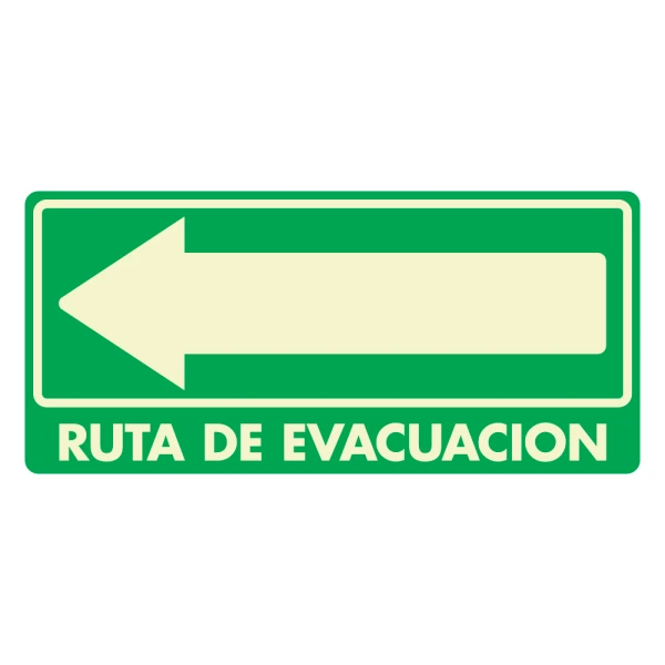 [FIRLEREI-X] LETRERO "RUTA EVACUACION IZQUIERDA"20X40