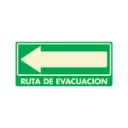 LETRERO "RUTA EVACUACION IZQUIERDA"20X40