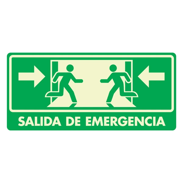 [FIRLESED-X] LETRERO "SALIDA EMERGENCIA" 20X40 CMS