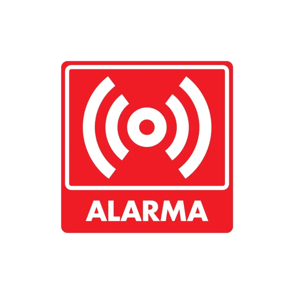 [SB042N06] LETRERO ALARMA 20X20 MOD 042 ESTIRENO