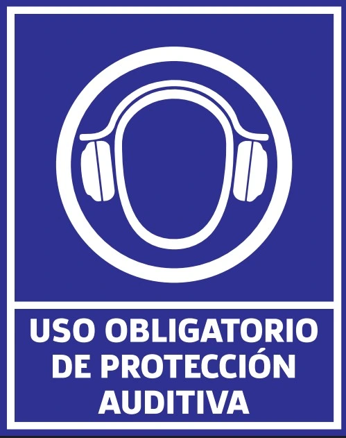 [LETROAUD-X] LETRERO "PROT AUDITIVA" 40X50 TROVICEL