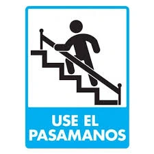 [LETROPAS-X] LETRERO "USO PASAMANOS" 40X50 TROVICEL
