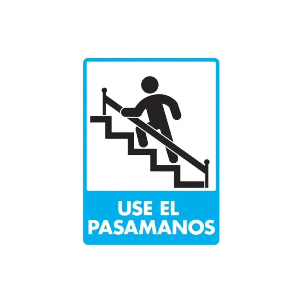 [LETROPAS-X] LETRERO "USO PASAMANOS" 40X50 TROVICEL